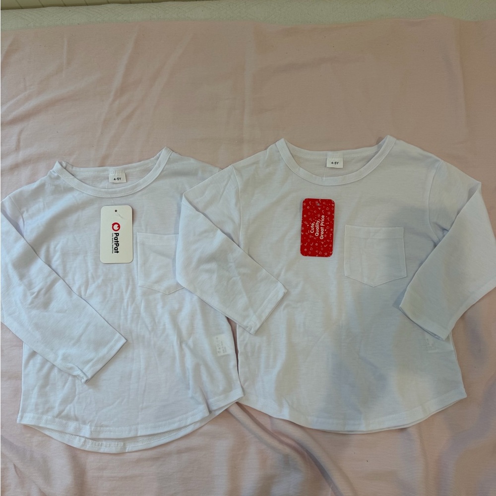 PatPat Classic White Long Sleeve Tees